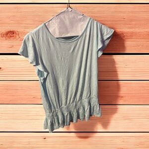 Wonder Nation Light girls Blue Ruffled Hem Kids Tee